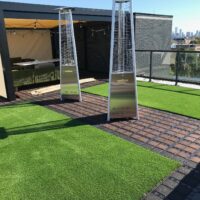 Living patio with turf
