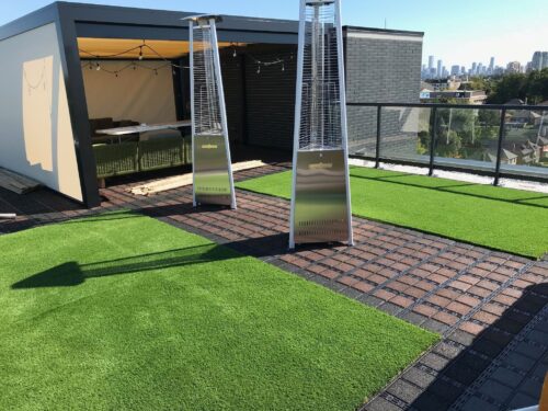 Living patio with turf