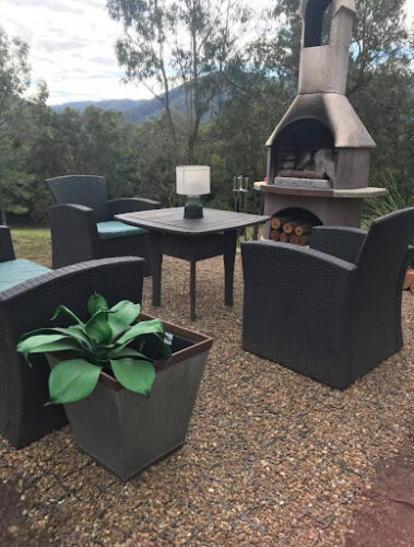 gravel filled patio