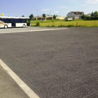 Commercial permeable paving system supporting stormwater drainage and erosion control.